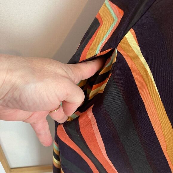 Anthropologie NWOT fabulous chevron print dress w/cut out elastic back & pockets - Picture 9 of 15